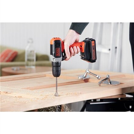 BLACK & DECKER , Cordless Drill Driver , BCD001C1-QW , 18 V , 1.5 Ah , Lithium