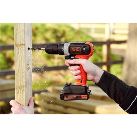 BLACK & DECKER , Cordless Drill Driver , BCD001C1-QW , 18 V , 1.5 Ah , Lithium