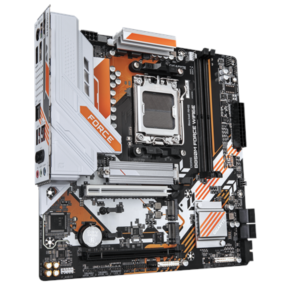 Gigabyte B850M FORCE WIFI6E (rev. 1.0) , Processor family AMD , Processor socket AM5 , DDR5 , Supported hard disk drive interfaces SATA, M.2 , Number of SATA connectors 4