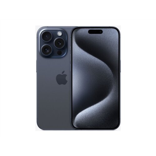 Apple , iPhone 15 Pro , Blue Titanium , 6.1 , Super Retina XDR display with ProMotion , 2556 x 1179 pixels , Apple , A17 Pro , Internal RAM 8 GB , 128 GB , Dual SIM , Nano-SIM and eSIM , 3G , 4G , 5G , Main camera resolution 48+12+12 MP , Secondary camera