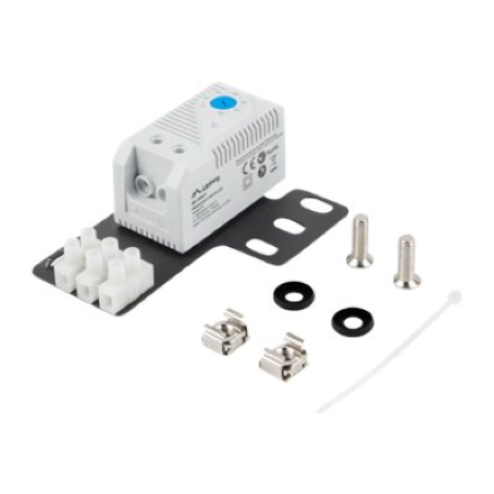 Lanberg Closed-loop thermostat 10A for rack cabinets with 19 ear and terminal block, gray , Lanberg