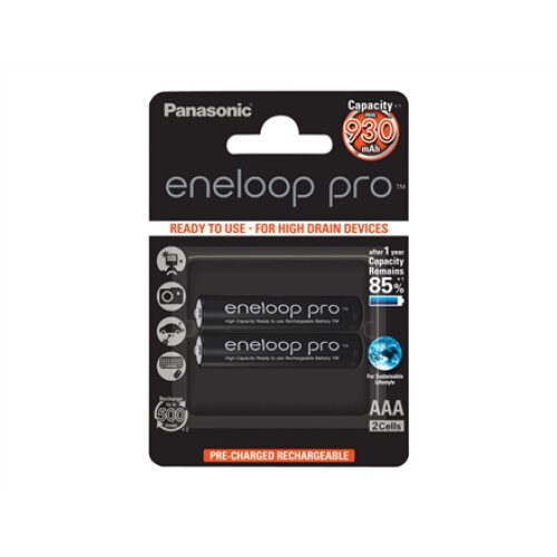 Panasonic , Rechargeable Batteries , ENELOOP Pro BK-4HCDE/2BE , AAA , 930 mAh , 2 pc(s)