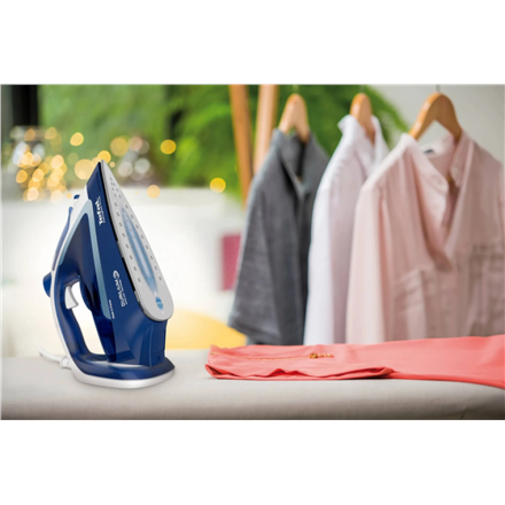 TEFAL , FV5735E0 Easygliss Plus , Steam Iron , 2500 W , Water tank capacity 270 ml , Continuous steam 45 g/min , Steam boost performance 220 g/min , Blue/White