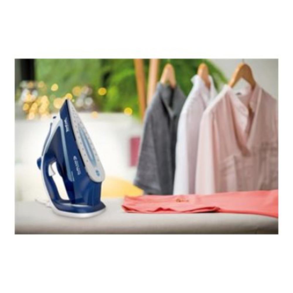 TEFAL , FV5735E0 Easygliss Plus , Steam Iron , 2500 W , Water tank capacity 270 ml , Continuous steam 45 g/min , Steam boost performance 220 g/min , Blue/White