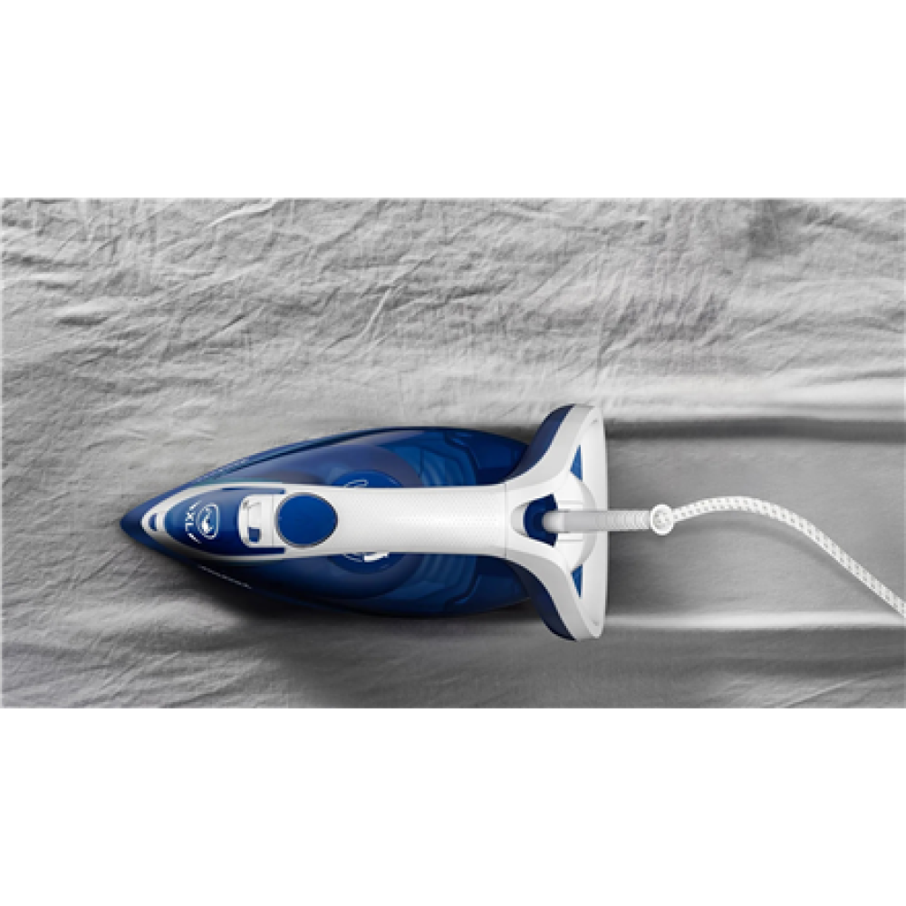 TEFAL , FV5735E0 Easygliss Plus , Steam Iron , 2500 W , Water tank capacity 270 ml , Continuous steam 45 g/min , Steam boost performance 220 g/min , Blue/White