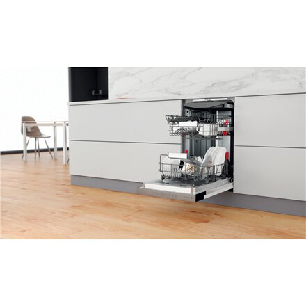 Whirlpool Dishwasher , WSBO 3O34 PF X , Built-in , Width 45 cm , Number of place settings 10 , Number of programs 8 , Energy efficiency class D , Display , Stainless steel