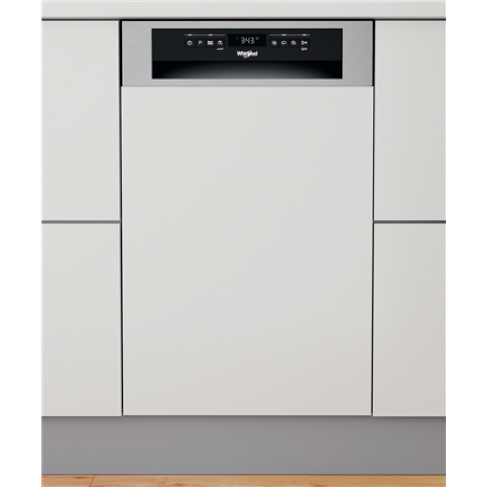 Whirlpool Dishwasher , WSBO 3O34 PF X , Built-in , Width 45 cm , Number of place settings 10 , Number of programs 8 , Energy efficiency class D , Display , Stainless steel