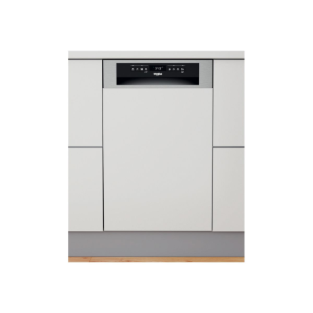 Whirlpool Dishwasher , WSBO 3O34 PF X , Built-in , Width 45 cm , Number of place settings 10 , Number of programs 8 , Energy efficiency class D , Display , Stainless steel