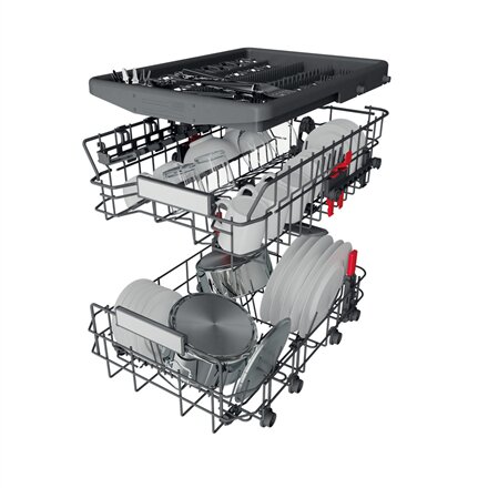 Whirlpool Dishwasher , WSBO 3O34 PF X , Built-in , Width 45 cm , Number of place settings 10 , Number of programs 8 , Energy efficiency class D , Display , Stainless steel