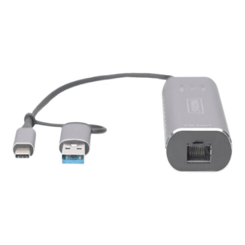 Digitus , USB Type-C Gigabit Ethernet Adapter 2.5G, USB-C + USB A (USB3.1/3.0) , DN-3028 , USB3.0/USB C 3.1 to 2.5G Ethernet Adapter