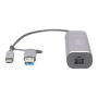 Digitus USB Type-C Gigabit Ethernet Adapter 2.5G, USB-C + USB A (USB3.1/3.0) , DN-3028 , USB3.0/USB C 3.1 to 2.5G Ethernet Adapter