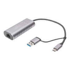 Digitus , USB Type-C Gigabit Ethernet Adapter 2.5G, USB-C + USB A (USB3.1/3.0) , DN-3028 , USB3.0/USB C 3.1 to 2.5G Ethernet Adapter