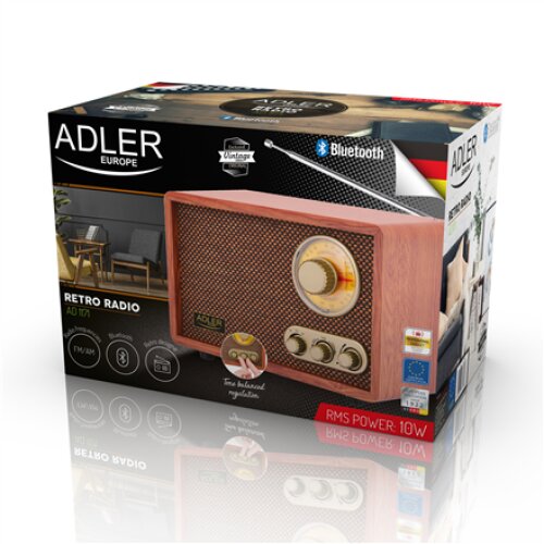 Adler , Retro Radio , AD 1171 , 10 W , Brown
