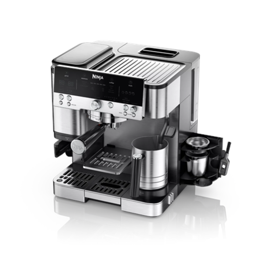 NINJA Espresso Coffee Maker , ES601EU Luxe Café Premier , Pump pressure 11 bar , Built-in milk frother , Ground , 1650 W , Black/Stainless Steel