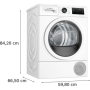 Bosch Dryer Machine with Heat Pump , WTU876IHSN , Energy efficiency class A++ , Front loading , 9 kg , LED , Depth 61.3 cm , White