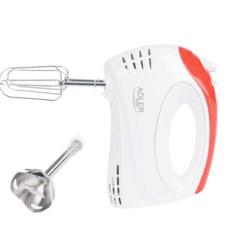 Adler , Mixer , AD 4212 , Hand Mixer , 300 W , Number of speeds 5 , Turbo mode , White