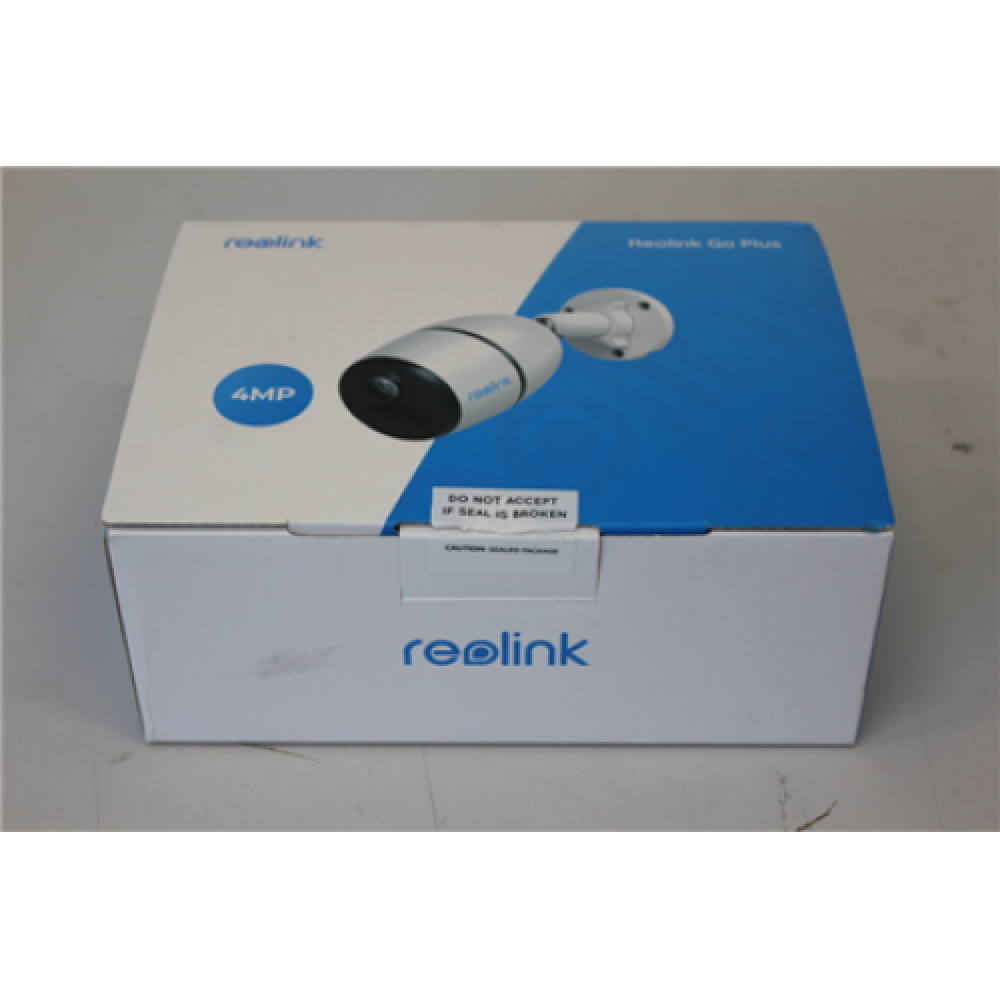 SALE OUT. Reolink Camera CAReolinkGo Plus 4G Bullet, 4 MP, Fixed lens, IP65, H.265, MicroSD, UNPACKED, SEAL STICKER DAMAGED, White