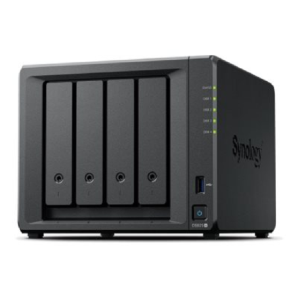Synology NAS , DS925+ , AMD Ryzen , V1500B , Processor frequency 2.2 GHz , 4 GB , DDR4 ECC SODIMM , Black
