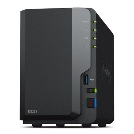Synology , DS223 , Up to 2 HDD/SSD Hot-Swap , Realtek , RTD1619B , Processor frequency 1.7 GHz , 2 GB , DDR4