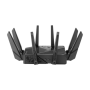 Wifi 6 802.11ax Quad-band Gigabit Gaming Router , ROG GT-AXE16000 Rapture , 802.11ax , 1148+4804+4804+48004 Mbit/s , 10/100/1000 Mbit/s , Ethernet LAN (RJ-45) ports 4 , Mesh Support Yes , MU-MiMO Yes , No mobile broadband , Antenna type External/Internal 
