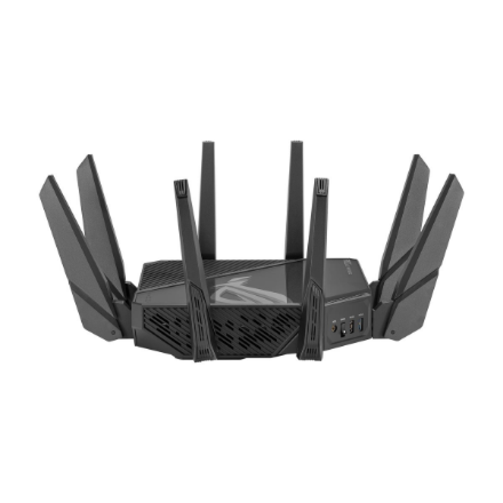 Wifi 6 802.11ax Quad-band Gigabit Gaming Router , ROG GT-AXE16000 Rapture , 802.11ax , 1148+4804+4804+48004 Mbit/s , 10/100/1000 Mbit/s , Ethernet LAN (RJ-45) ports 4 , Mesh Support Yes , MU-MiMO Yes , No mobile broadband , Antenna type External/Internal 