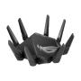 Wifi 6 802.11ax Quad-band Gigabit Gaming Router , ROG GT-AXE16000 Rapture , 802.11ax , 1148+4804+4804+48004 Mbit/s , 10/100/1000 Mbit/s , Ethernet LAN (RJ-45) ports 4 , Mesh Support Yes , MU-MiMO Yes , No mobile broadband , Antenna type External/Internal 