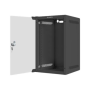 Lanberg Rack cabinet 10 wall-mount 9U/280x310 (flat pack) with glass door, black , Lanberg