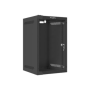 Lanberg Rack cabinet 10 wall-mount 9U/280x310 (flat pack) with glass door, black , Lanberg