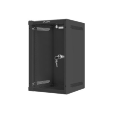Lanberg Rack cabinet 10 wall-mount 9U/280x310 (flat pack) with glass door, black , Lanberg