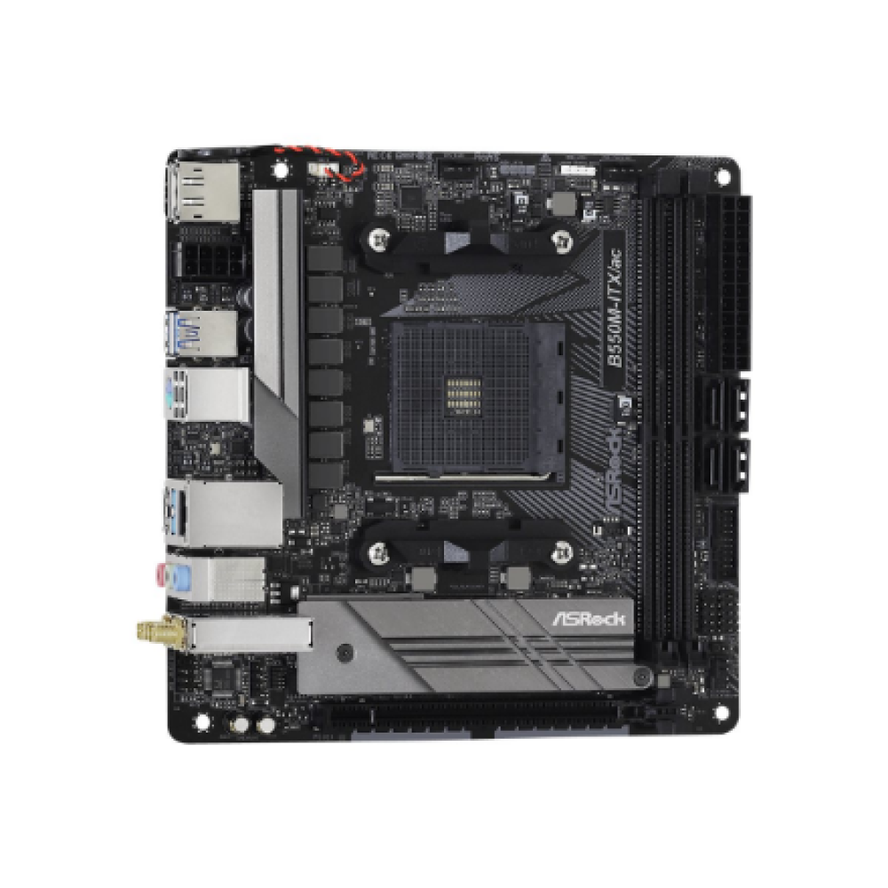 ASRock B550M-ITX/AC , Processor family AMD , Processor socket AM4 , DDR4 , Supported hard disk drive interfaces SATA, M.2 , Number of SATA connectors 4