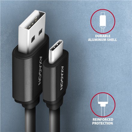 AXAGON , Data and charging USB 2.0 cable, 0.6 m , BUCM-AM10TB , USB-A to USB-C