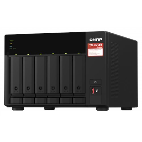 QNAP , 6-Bay QTS and QuTS hero NAS , TS-673A-8G , Up to 6 HDD/SSD Hot-Swap , AMD Ryzen , Ryzen V1500B Quad-Core , Processor frequency 2.2 GHz , 8 GB , DDR4