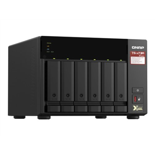 QNAP , 6-Bay QTS and QuTS hero NAS , TS-673A-8G , Up to 6 HDD/SSD Hot-Swap , AMD Ryzen , Ryzen V1500B Quad-Core , Processor frequency 2.2 GHz , 8 GB , DDR4