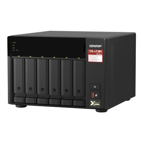 QNAP , 6-Bay QTS and QuTS hero NAS , TS-673A-8G , Up to 6 HDD/SSD Hot-Swap , AMD Ryzen , Ryzen V1500B Quad-Core , Processor frequency 2.2 GHz , 8 GB , DDR4