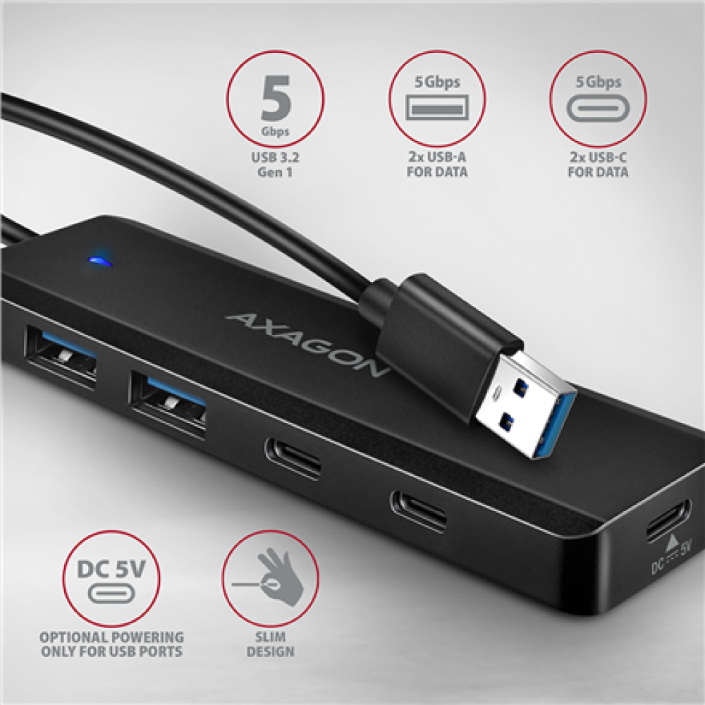 AXAGON USB-A 5Gbps TRAVEL Hub , HUE-C2A