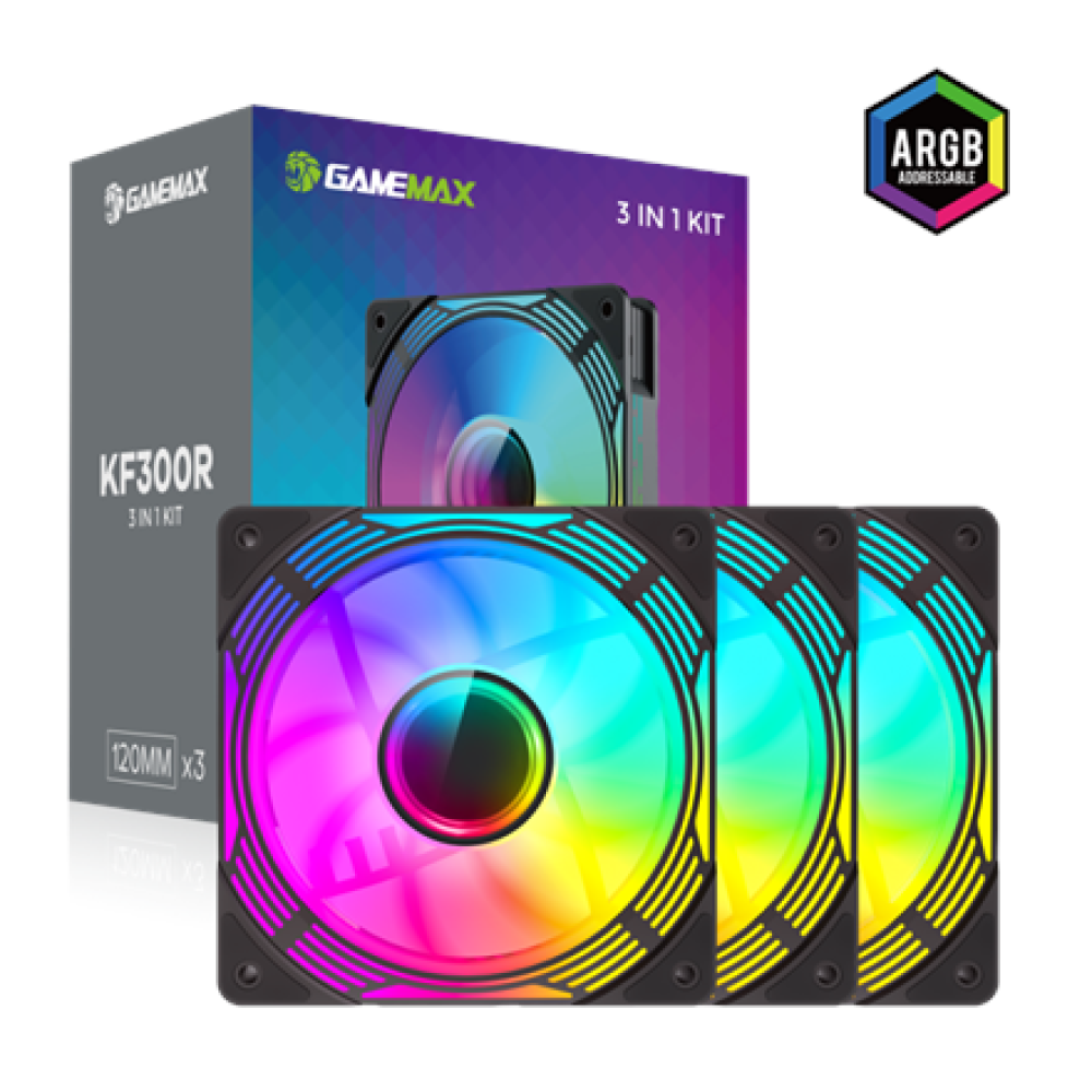 Gamemax Case Fan , KF300R BK , Black