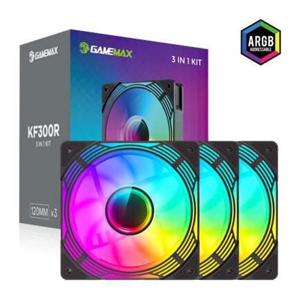 Gamemax Case Fan , KF300R BK , Black