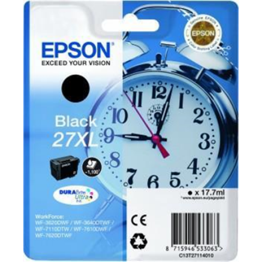 Epson T2711 , 27XL , Ink cartridge , Black