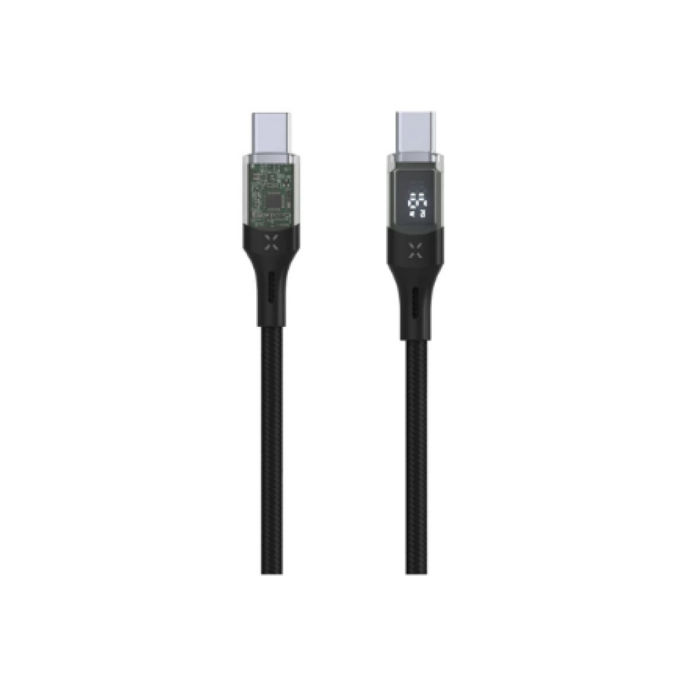 Fixed , Cable USB-C/USB-C with display, PD support, 1.2m, USB 2.0, 100W , FIXDD-CC12-BK