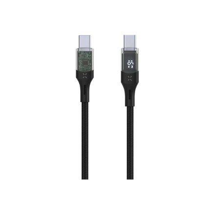 Fixed , Cable USB-C/USB-C with display, PD support, 1.2m, USB 2.0, 100W , FIXDD-CC12-BK