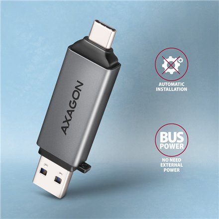 AXAGON Mobile USB 3.2 Gen 1 MINI card reader with USB-C and USB-A connectors , CRE-DAC