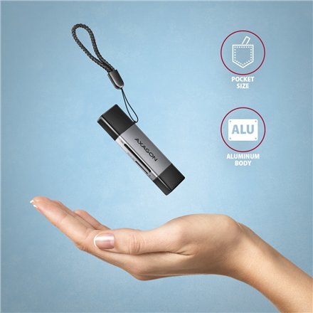 AXAGON Mobile USB 3.2 Gen 1 MINI card reader with USB-C and USB-A connectors , CRE-DAC