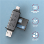 AXAGON Mobile USB 3.2 Gen 1 MINI card reader with USB-C and USB-A connectors , CRE-DAC