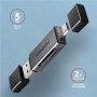 AXAGON Mobile USB 3.2 Gen 1 MINI card reader with USB-C and USB-A connectors , CRE-DAC