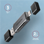 AXAGON Mobile USB 3.2 Gen 1 MINI card reader with USB-C and USB-A connectors , CRE-DAC