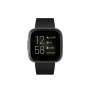Fitbit Versa 2 Smart watch, NFC, OLED, Touchscreen, Heart rate monitor, Activity monitoring 24/7, Waterproof, Bluetooth, Wi-Fi, Black/Carbon Aluminum