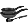 Stoneline Pan set with spatula 17891 Frying Diameter 20/28 cm Suitable for induction hob Fixed handle Gray