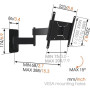 Vogels , Wall mount , MA2040-A1 , Full motion , 19-40 , Maximum weight (capacity) 15 kg , Black