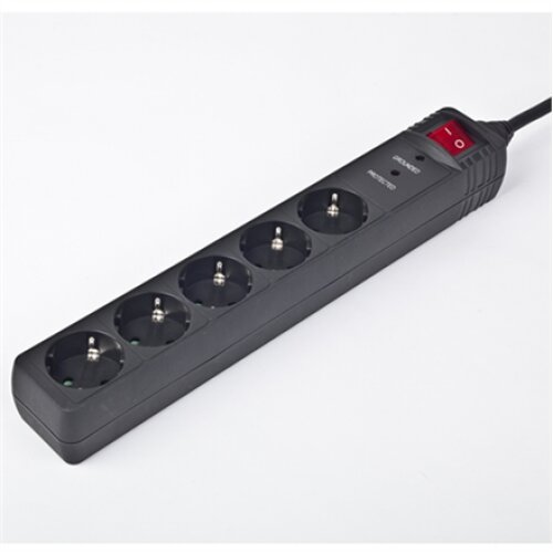 EnerGenie , Surge Protector SPG5-C-10/ 3 m/ 5 Sockets/ Black