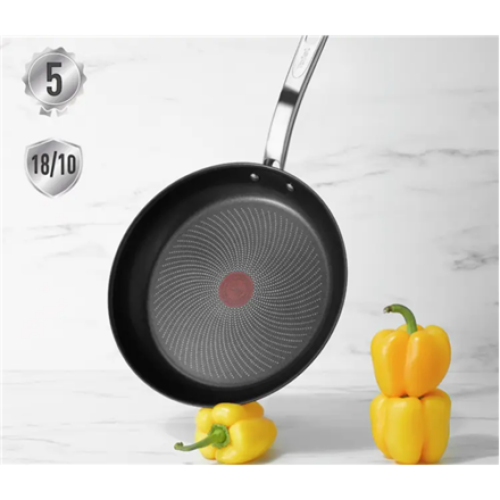 TEFAL , Frying Pan , B8170444 Intuition , Frying , Diameter 24 cm , Suitable for induction hob , Fixed handle , Black